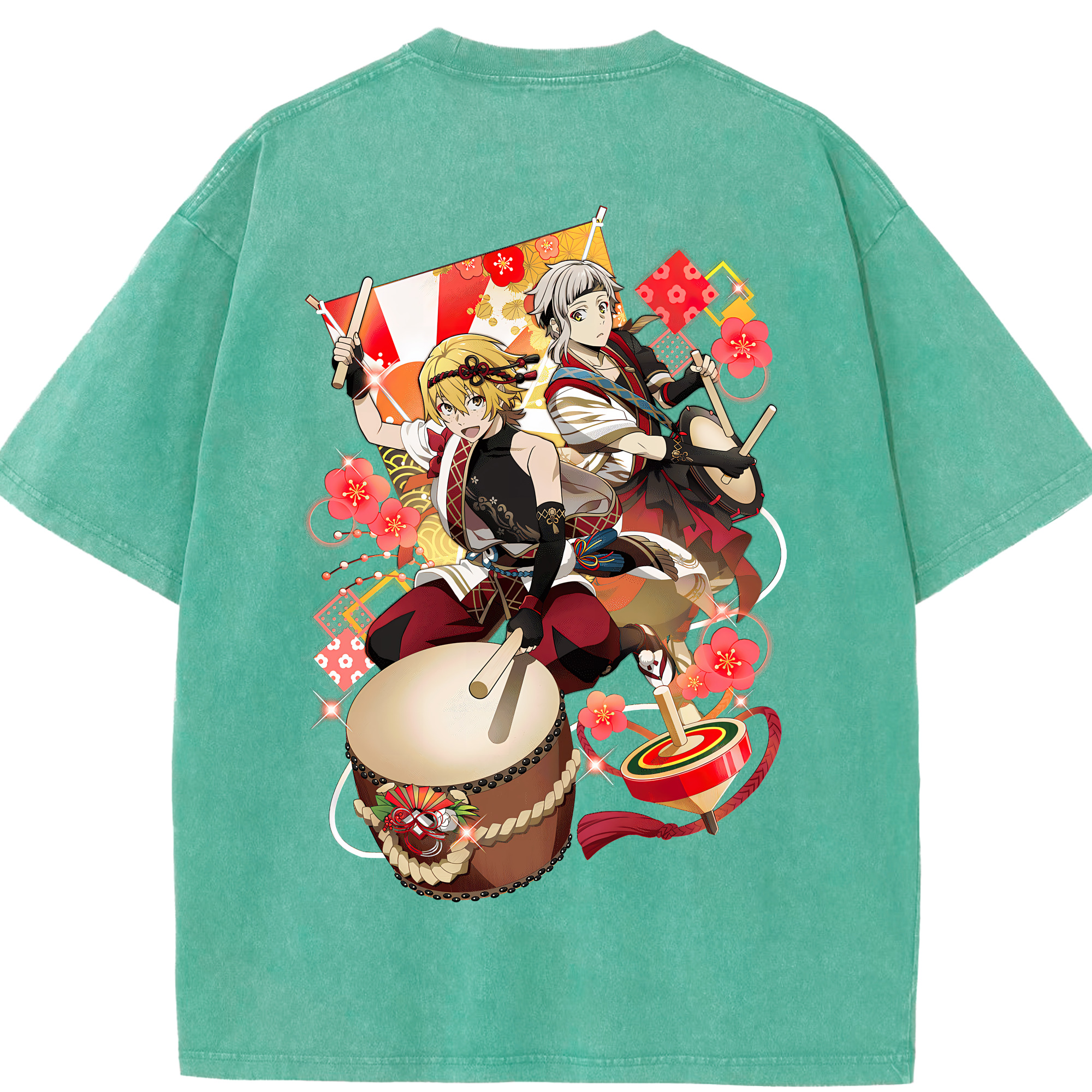 （画像用） 文豪ストレイドッグス Bungo Stray Dogs 綿100% ヴィンテージ風 半袖Tシャツ（背面プリント）
